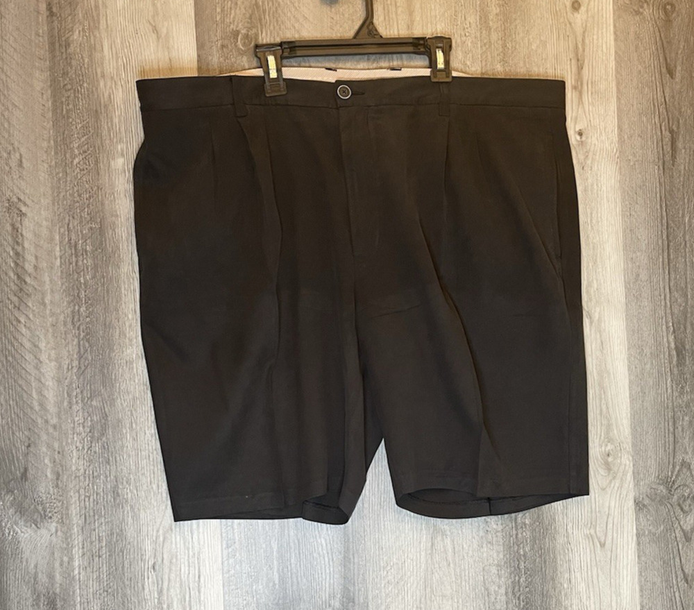 Tommy Bahama Shorts Mens 42 Black Tortola Short 100% Silk Pleated Dress TB8525